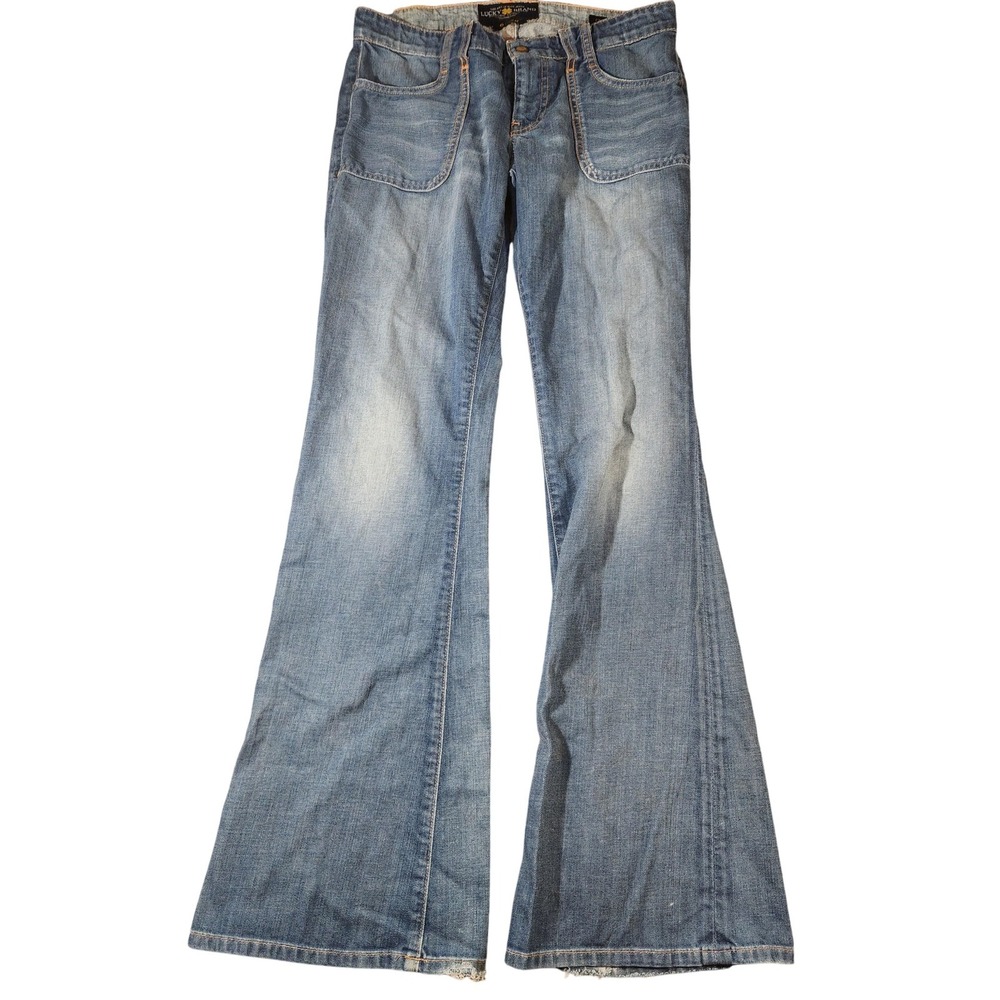 Lucky Brand Jeans Womens‎ 6 28 Blue Charlie Flare Leg Abbey Trouser Y2K Retro